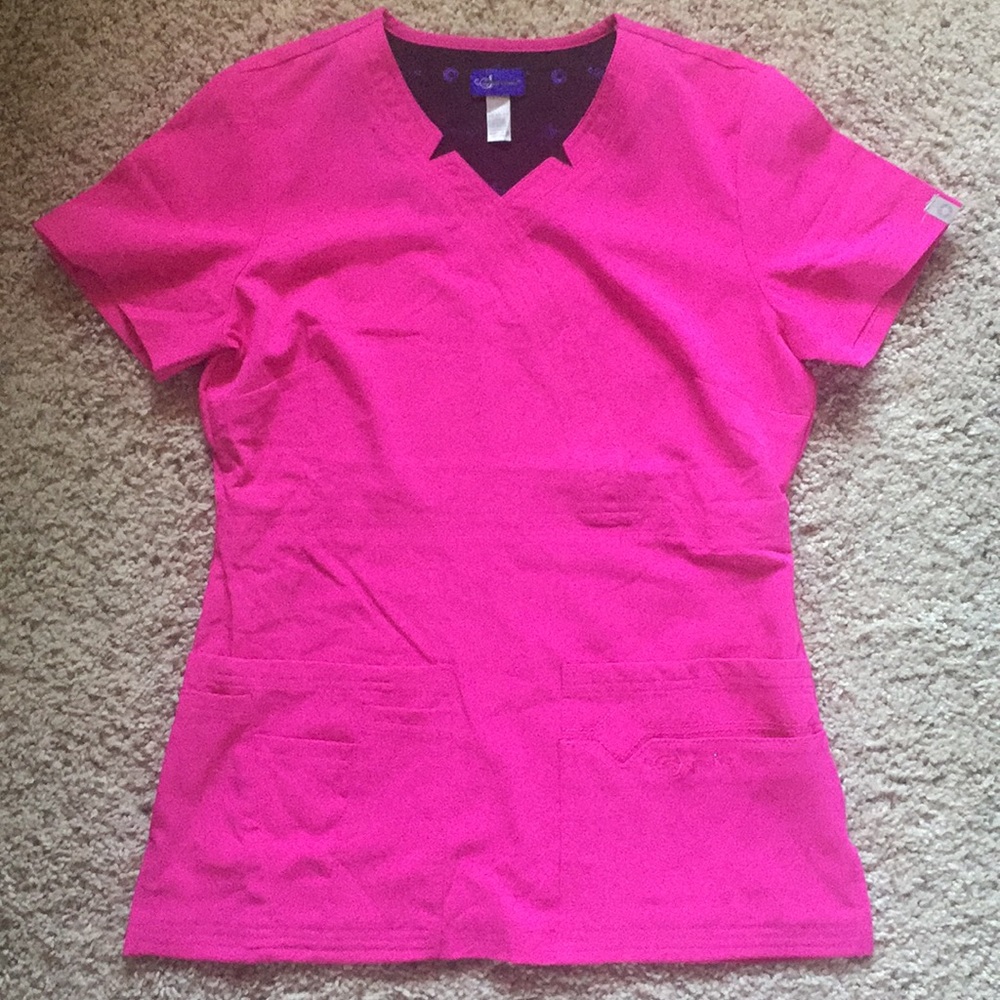 XXS Pink Sapphire Women's Scrub Top
